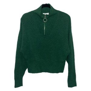 Green Fall/Winter Women's Sweater - Size Small, 100% Wool, Fair Condition